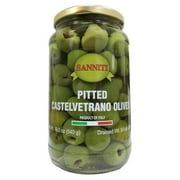 Sanniti Pitted Castelvetrano Olives Jar, 19 oz