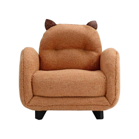 hengtong 1:12 Dollhouse Sofa Dollhouse Decoration Accessories Wooden Sofa for Accessories brown