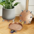 thumbnail image 4 of Piweml 2Pcs 20" Metal Plant Caddy with Wheels, Heavy Duty Planter Pot Mover with Drainage Device, Large Rolling Planter Caddy Indoor Outdoor Flowerpot Tray, 4 of 10