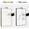 thumbnail image 5 of TOWON 2-Pack Magnetic Dry Erase White Board - 12"x16" Portable Gold & Black Aluminum Frame Calendar Monthly Weekly Whiteboard + TODO Board, 5 of 7