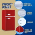 thumbnail image 4 of Tacool 3.5 Cu.ft Retro Mini Fridge with Freezer, 2 Door Small Refrigerator with 7 Adjustable Thermostat for Home, Red, 4 of 7