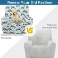 thumbnail image 4 of FKELYI Blue Coral Turtle Print Reclining Chair Slipcover 4 Pcs Stretch Recliner Cover Fitted Sofa Couch Cover with Pocket Anti-Dust Furniture Protector for Armchair, 4 of 7