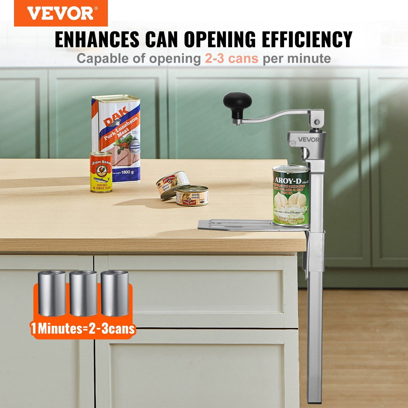 Heavy Duty Commercial Can Opener Manual Adjustable Height Up to 15.75 Inches for Restaurant Hotel Food Store