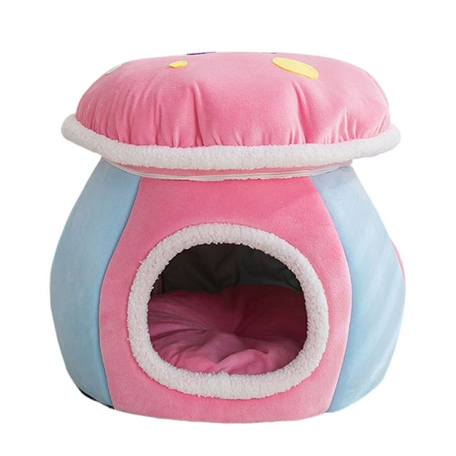Lit pour Chat d'Intérieur Chaud avec Coussin Détachable Adapté pour un Repos Confortable et Silencieux