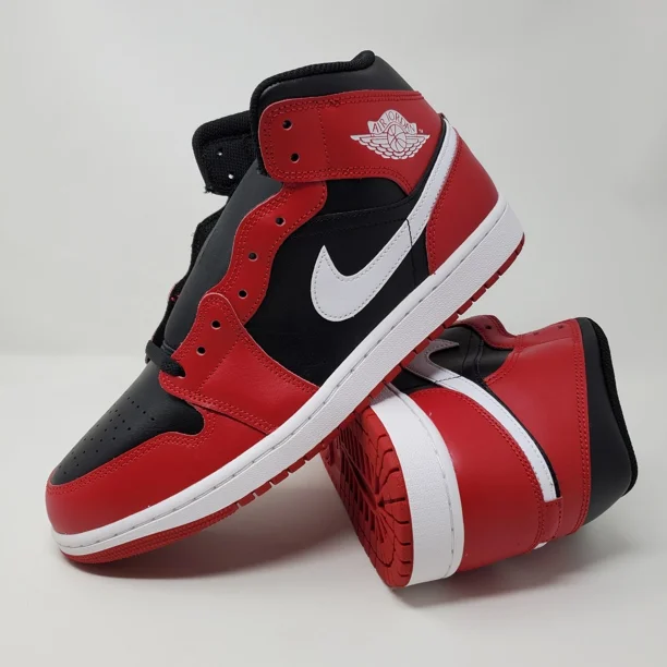 N I-K-E A i r-Jor-dan 1 Mid Shoes Black Gym Red White DQ8426-061 Men's Size 10.5