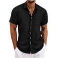 thumbnail image 2 of Dvkptbk Men Casual Turn-down Collar Short Sleeve Button Closure Shirt Tops Blouse, 2 of 6