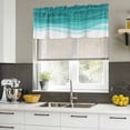 thumbnail image 4 of Ombre Turquoise Waves Curtain Valances for Windows, Kitchen Valance Window Treatments Panel 2 Pack, Abstract Art Gradient Modern Rod Pocket Short Curtains for Bathroom Bedroom 42 x 18 Inch, 4 of 8