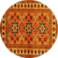 thumbnail image 1 of Ahgly Company Machine Washable Indoor Round Persian Yellow Traditional Area Rugs, 8' Round, 1 of 4