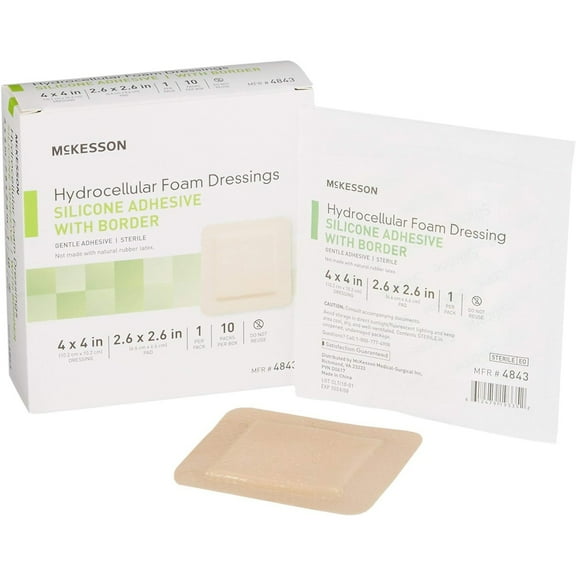 (10 Pack) McKesson Hydrocellular Foam Dressing Breathable First Aid Gauze