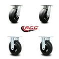 thumbnail image 2 of 6 Inch Kingpinless Rubber on Steel Wheel Swivel Caster Set 2 Swivel 2 Rigid SCC, 2 of 2
