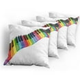 thumbnail image 5 of Ambesonne Music Throw Pillow Cover 4 Pack, Vibrant Keyboard Arts, 16", Multicolor, 5 of 7