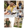 thumbnail image 5 of Anygrew Women's Lightweight Knit Cardigan - Tie Front Ruffle Short Sleeve Open Front Summer Cover Up Sweater Top, 5 of 6