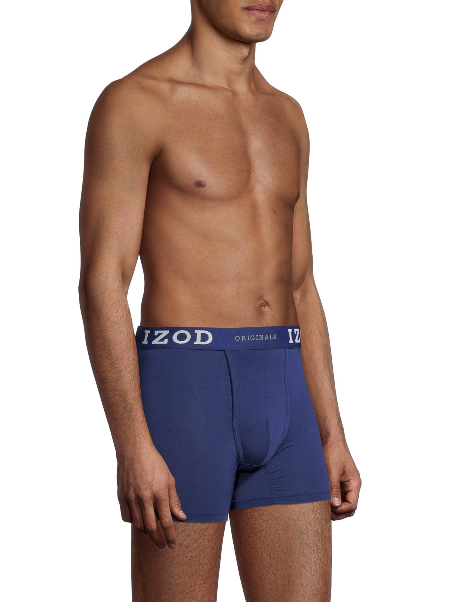 IZOD Men's Mid Thigh Boxer Brief Underwear, 3-Pack, 5.5"