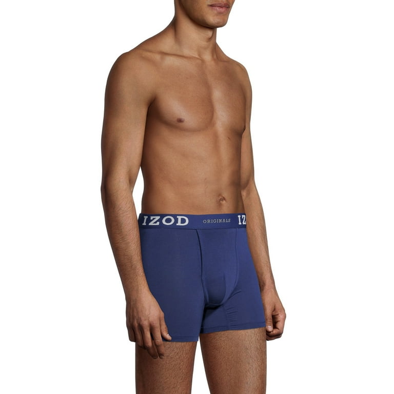 IZOD Men's Mid Thigh Boxer Brief Underwear, 3-Pack, 5.5