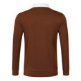thumbnail image 5 of JTieacloth Button Collar Shirts Autumn Long Sleeve Lapel Button Down Men's Casual Top Collar Shirt Brown L, 5 of 6