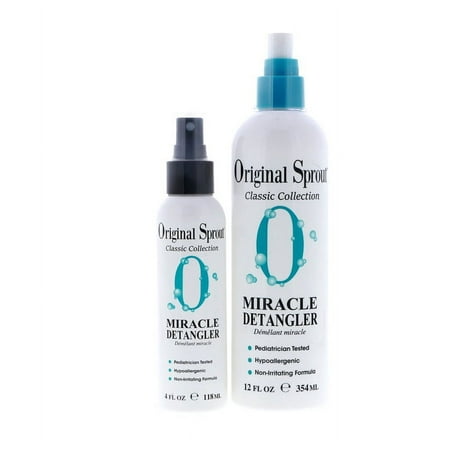 Original Sprout Miracle Detangler 12 ounce & 4 ounce travel size (2 piece Set)