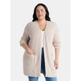 thumbnail image 2 of Time and Tru Women’s and Women’s Plus Super Soft Longline Cardigan Sweater, Lightweight, Size XS-4X, 2 of 5