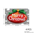 thumbnail image 4 of JOOCAR Merry Christmas Ornament Design Linen Table Mats Set of 4 for Home Kitchen Table Decor 12x18 inch, 4 of 5