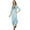 Light Blue, variant on Bimba Women's 3/4 Sleeves Light Blue Casual Cowl Loose Maxi Dress With Scarf - 8