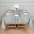 thumbnail image 3 of Multicolor Ethnic Striped Pattern Square Tablecloth,Waterproof Square Table Cover,Wipeable Spillproof Washable Table Cover for Home Kitchen Party Decor 52"x52"(132x132cm), 3 of 6