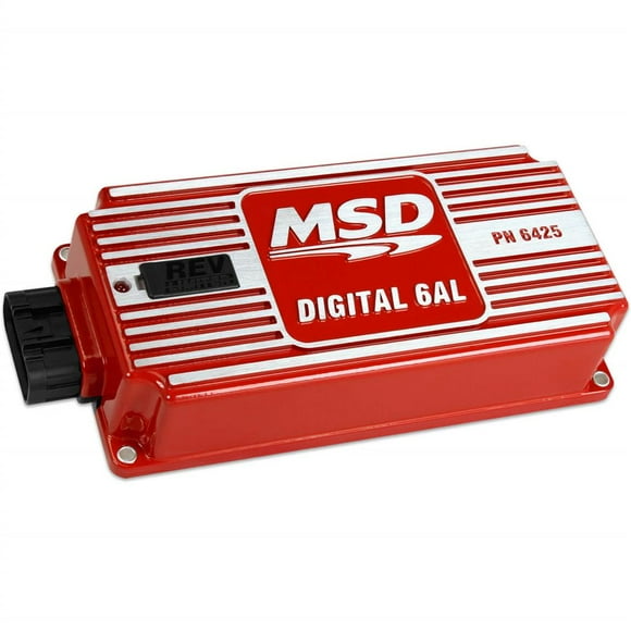 MSD Ignition Ignition Control Module 6425 6 Series; Street/Drag Racing/Circle Track Use; Digital; 0-12500 RPM; With Adjustable Rev Limiter; Multiple Spark Discharge; Without Boost Retard; Red