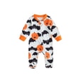 thumbnail image 1 of Newborn Baby Girl Boys Halloween Jumpsuit Pumpkin Print Long Sleeve Bodysuit fant Zipped One Piece Romper, 1 of 7