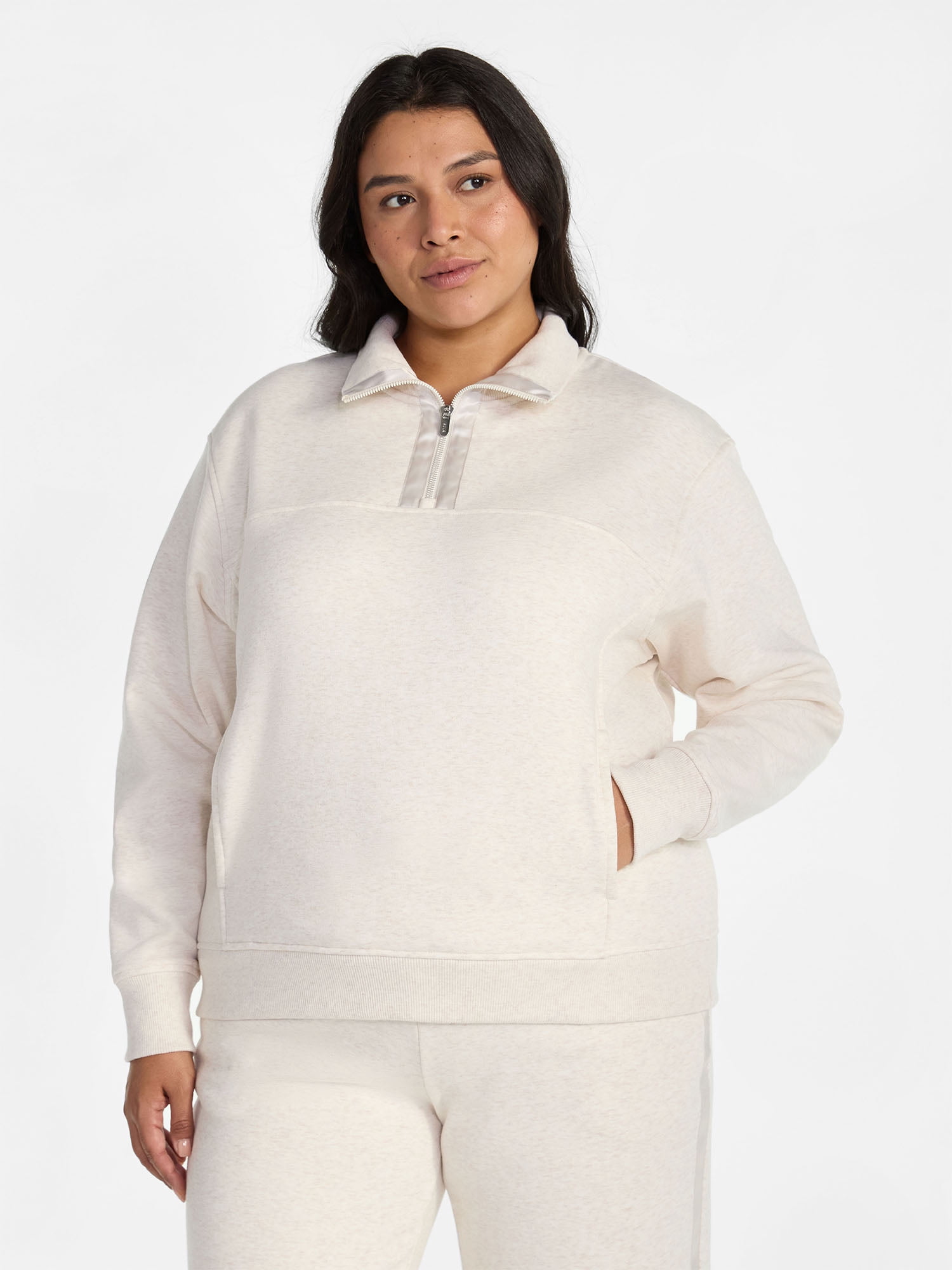 Avia Women's and Women's Plus Fleece Quarter Zip Pullover, Sizes XS-4X