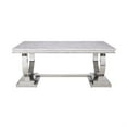 thumbnail image 3 of ACME Zander Dining Table in White Printed Faux Marble and Mirrored Silver, 3 of 5