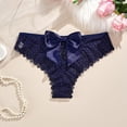thumbnail image 2 of Levmjia Womens Lace Underwear Seamless Thong Bowknot Hollow Out Triangle Panties Low Waist Breathable Soft Comfortable Invisible No Show Panties Daily Wear, 2 of 4