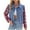 #366-Blue, variant on AUNVITO Women's Quilted Denim Jacket with Plaid Sleeves, Pockets, and Notched Collar for Autumn Winter Casual Outwear