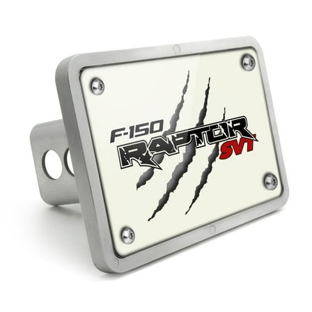 Ford F-150 Raptor SVT Claw Marks UV Graphic White Plate Billet Aluminum 2 inch Tow Hitch Cover