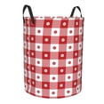 thumbnail image 2 of Xecao Red Plaid Daisy Print Laundry Hamper Basket,designed for Blanket Storage and Nursery Clothes in the Bedroom, 2 of 8