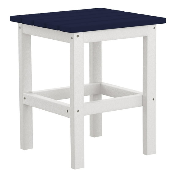 DUROGREEN® 15" Square Side Table - White with Navy