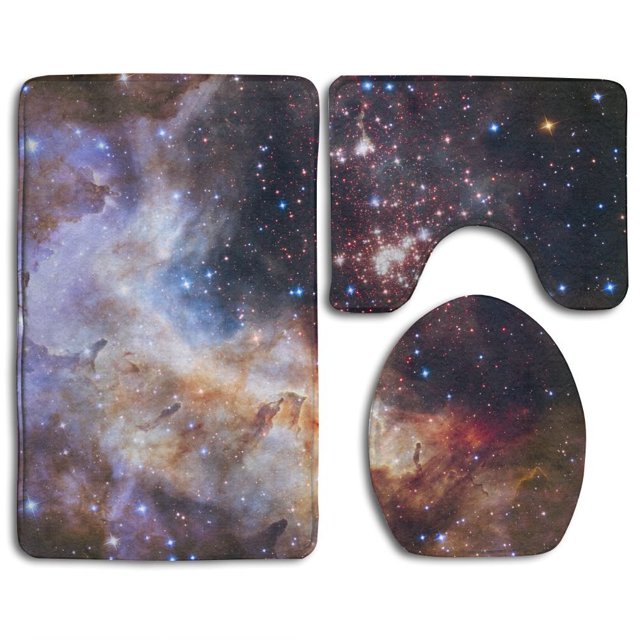 Juego de alfombras de baño ABPHQTO de 3 piezas Nebulosa del espacio profundo