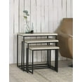 thumbnail image 4 of Benzara BM178145 3 Piece Pine Wood & Metal Nesting Table, Antique White - 24 x 16 x 24 in., 4 of 4