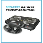 Courant Electric Double Burner, Portable, Sleek Design, Black