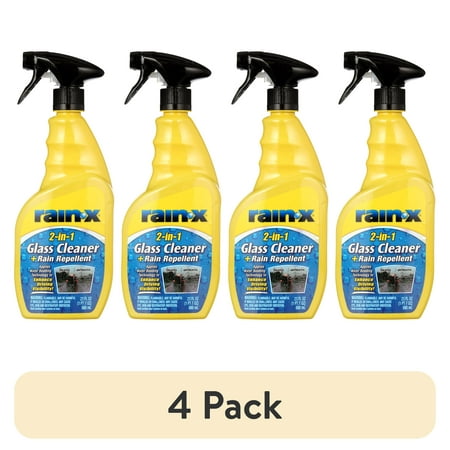 (4 pack) Rain-x Glass Cleaner + Rain Repellent, 23 oz - 5071268