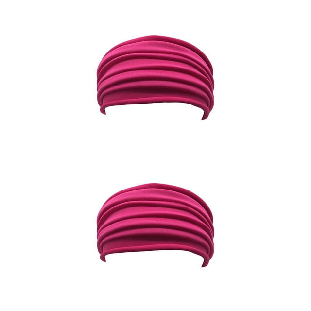 maskred 1/2/3/5 1PC Yoga Headband Nonslip Foldable Elastic Stretch Hairband Turban Running Rose Red 2PCS