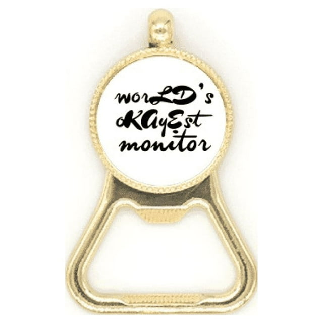 World's Okayest Moniter Graduation Season Beer Bottle Cap Opener Stainless Steel Key Chain