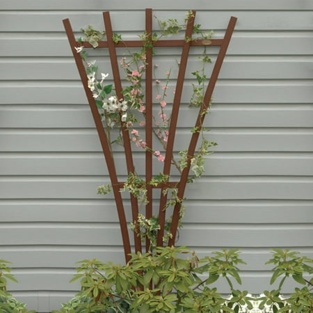 Wooden Trellis - Highwood Eco-Friendly Hartford Fan Trellis, Weathered Acorn
