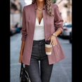 thumbnail image 4 of Chaqueta Blazer Informal de Oficina para Mujer, de Larga, con Solapa y Abertura Frontal. Rojo Oscuro L, 4 of 8