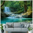 thumbnail image 4 of BCIIG Waterfall Forest Blue Water Tapestry Wall Hanging Art 40x30inch, 4 of 6