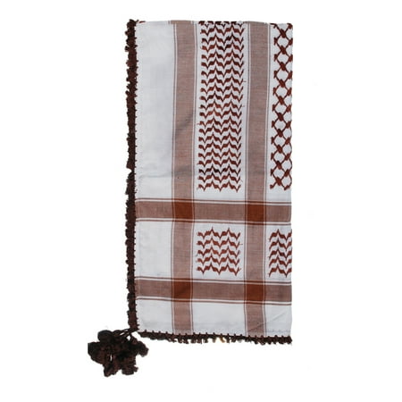 Palestinian Scarf - MuslimClothing® Dark Brown & White Keffiyeh Men's Muslim Arafat Scarf Shawl Turban Sorban Shawl Turban Sorban