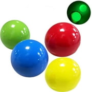 Nokiwiqis Sticky Wall Ball Set, 4 PCS Fun Relieving Pressure Squeeze Stretch Balls Toy Gift for Children Teenagers Adults