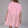 thumbnail image 4 of FAIWAD Robe d'Été à Col Rond et Manches Courtes pour Filles, Robe Patchwork Plissée Unie, Mini Robe de Tennis Athlétique, 4 of 9