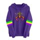 thumbnail image 2 of Uootdi Mardi Gras Womens Drawstring Hoodies for Women Carnival Crewneck Heart Print Hooded Long Sleeve Pullover Festive Color Block Loose Sweatshirts Gift, 2 of 4