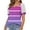 Purple, variant on Women's Fashion Spring And Summer Gradient Pattern Printed V Neck Jacquard Sleeves Casual Top T Shirt Athletic T Shirt Women Women Shirt Polyester Spandex Summer Shirts for Women Womens Thick Long