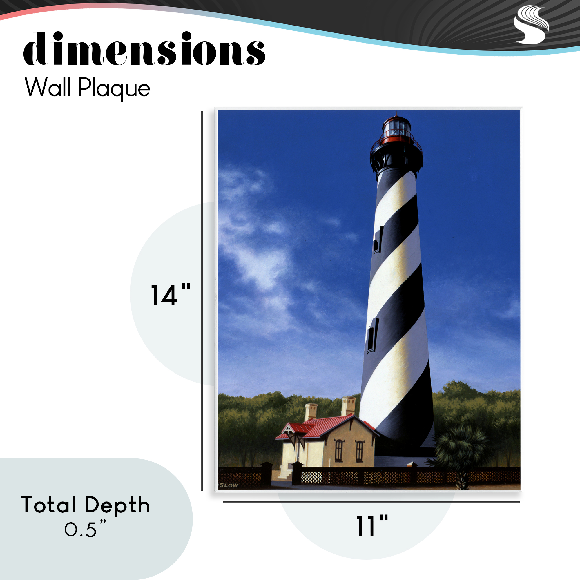St. Augustine Lighthouse Wall Plaque Art, design by Wind River Studios