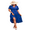 Dark Blue, variant on LYMAYTER Women's Summer Midi Dress V-Neck Puff Sleeve Casual Flowy Ruffle Tiered Bow Tie Midi Dresses