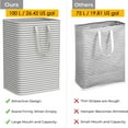 thumbnail image 3 of 2-Pack Extra Large Laundry Basket, Waterproof, Freestanding Laundry Hamper, Collapsible Tall Clothes Hamper with Extended Handles for Clothes Toys, 100L/26.42 gal,Gray & white stripes, 3 of 7